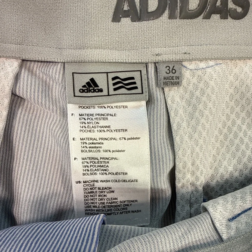 Adidas Shorts Mens 36 blue microstripe Climacool Golf Casual Lightweight Outdoor